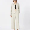 Stretch cotton and linen trousers, ivory Stretch cotton and linen trousers, ivory