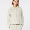 Stretch linen and cotton jacket, ivory Stretch linen and cotton jacket, ivory