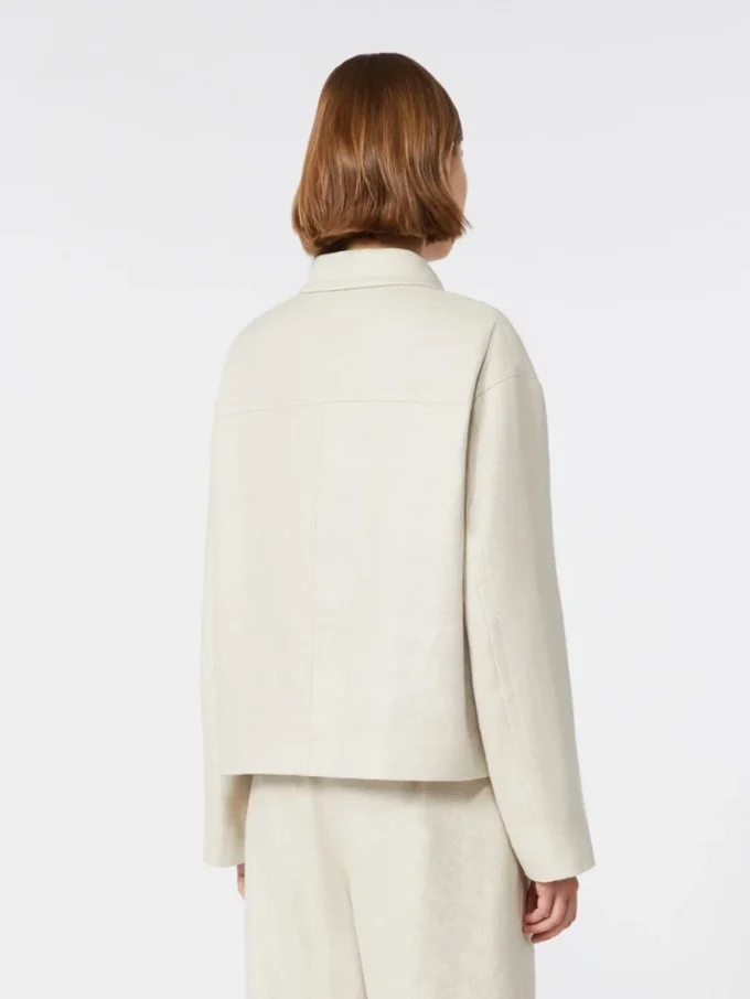 Stretch linen and cotton jacket, ivory Stretch linen and cotton jacket, ivory