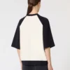 Stretch viscose boxy sweater, white blue