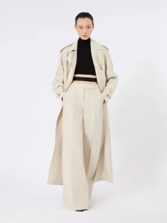 Stretch viscose cropped turtleneck, black