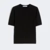 Stretch viscose jumper, black