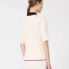 Stretch viscose jumper, white blue