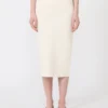 Stretch viscose pencil skirt, white