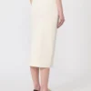 Stretch viscose pencil skirt, white