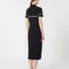 Stretch viscose sheath dress, navy