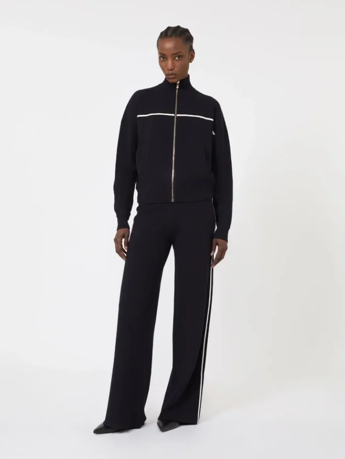 Stretch viscose boxy cardigan, navy