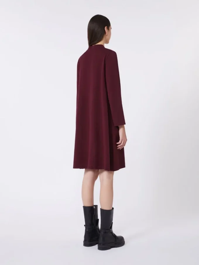 Stretch viscose yarn dress, bordeaux
