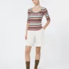Stretch viscose yarn ribbed jumper, multicolour Stretch viscose yarn ribbed jumper, multicolour