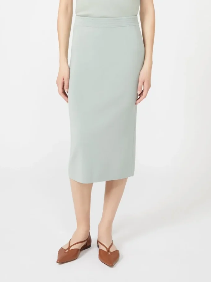 Stretch viscose yarn sheath dress, sage green