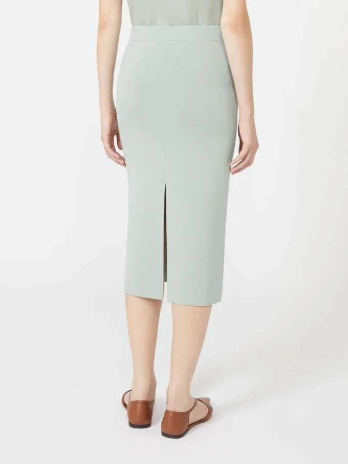 Stretch viscose yarn sheath dress, sage green