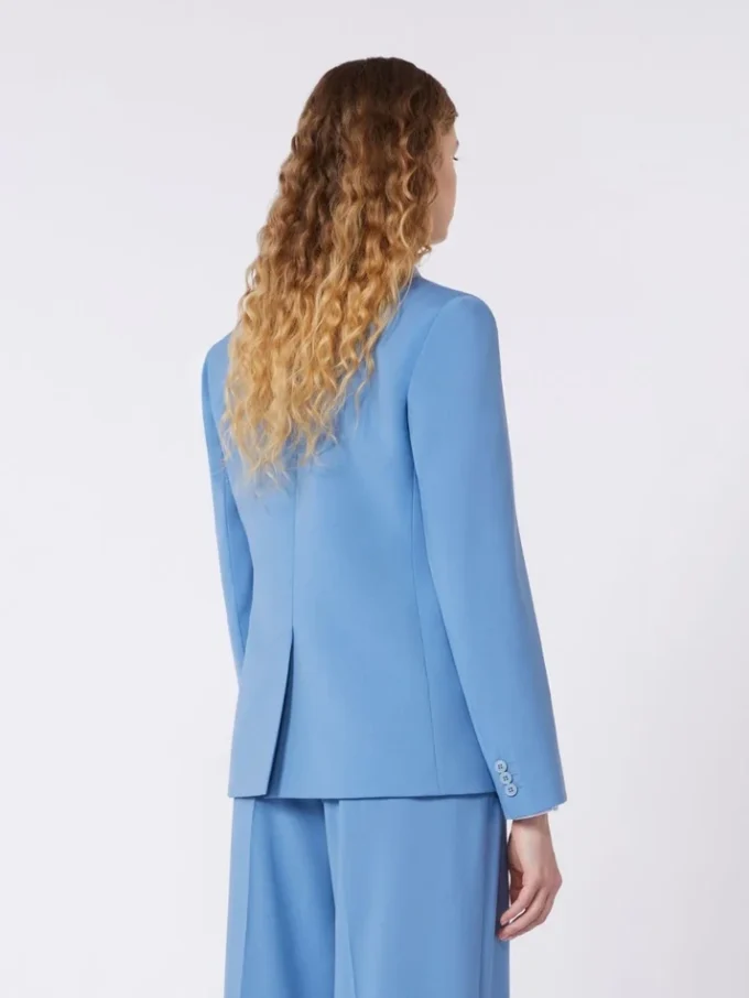 Stretch wool blazer, light blue