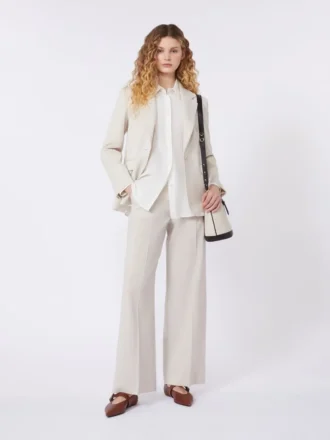 Stretch wool blazer, sand