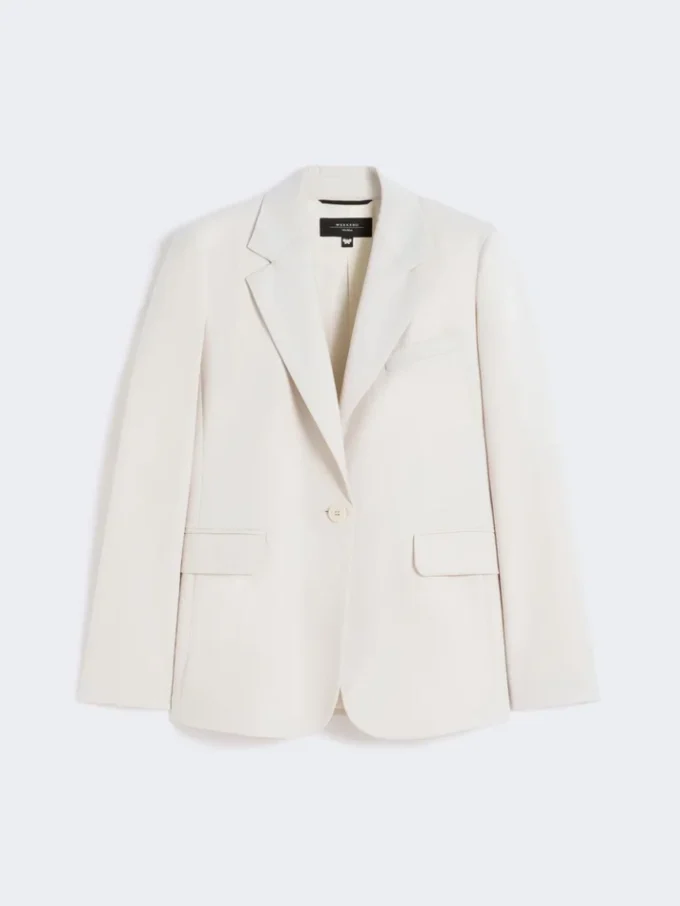 Stretch wool blazer, sand