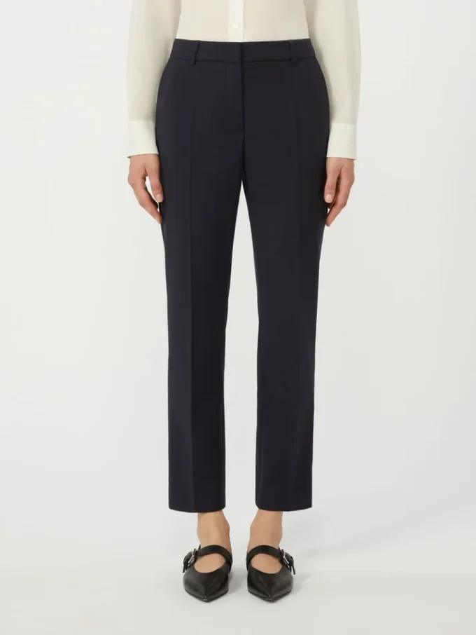 Stretch wool cigarette trousers, navy Stretch wool cigarette trousers, navy