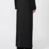 Stretch wool trousers with removable panel, black