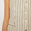 Striped cotton and silk canvas gilet, beige Striped cotton and silk canvas gilet, beige