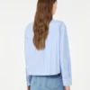 Striped cotton oxford shirt, light blue