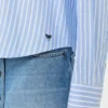 Striped cotton oxford shirt, light blue
