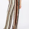Striped crepe de chine trousers, brick red Striped crepe de chine trousers, brick red