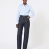 Striped poplin shirt, light blue