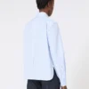 Striped poplin shirt, light blue