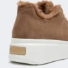 Suede and teddy fabric trainers, hazelnut brown Suede and teddy fabric trainers, hazelnut brown