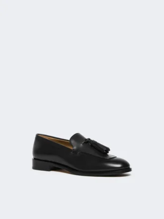 Tasselled leather loafers, black