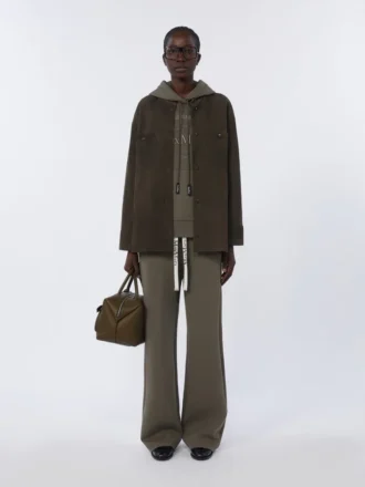 Wide-fit jersey trousers, kaki