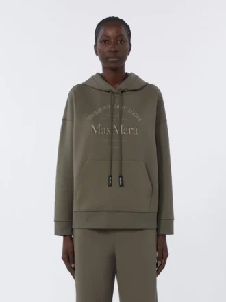 Technical cotton jersey sweatshirt, kaki