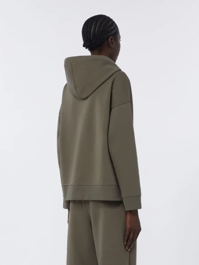 Technical cotton jersey sweatshirt, kaki