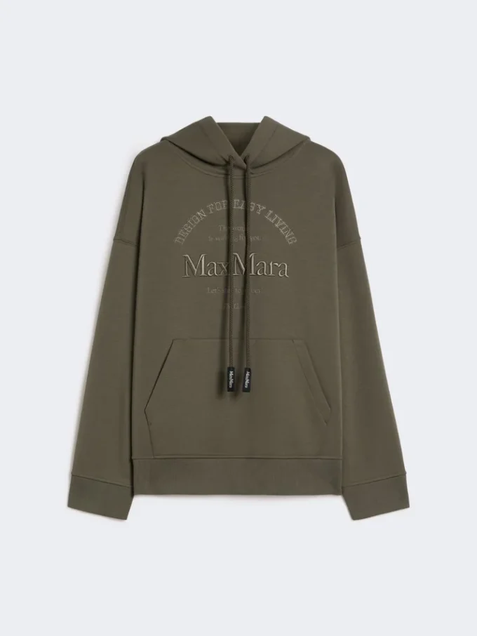 Technical cotton jersey sweatshirt, kaki