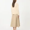 Technical fabric and cotton dress, hazelnut brown
