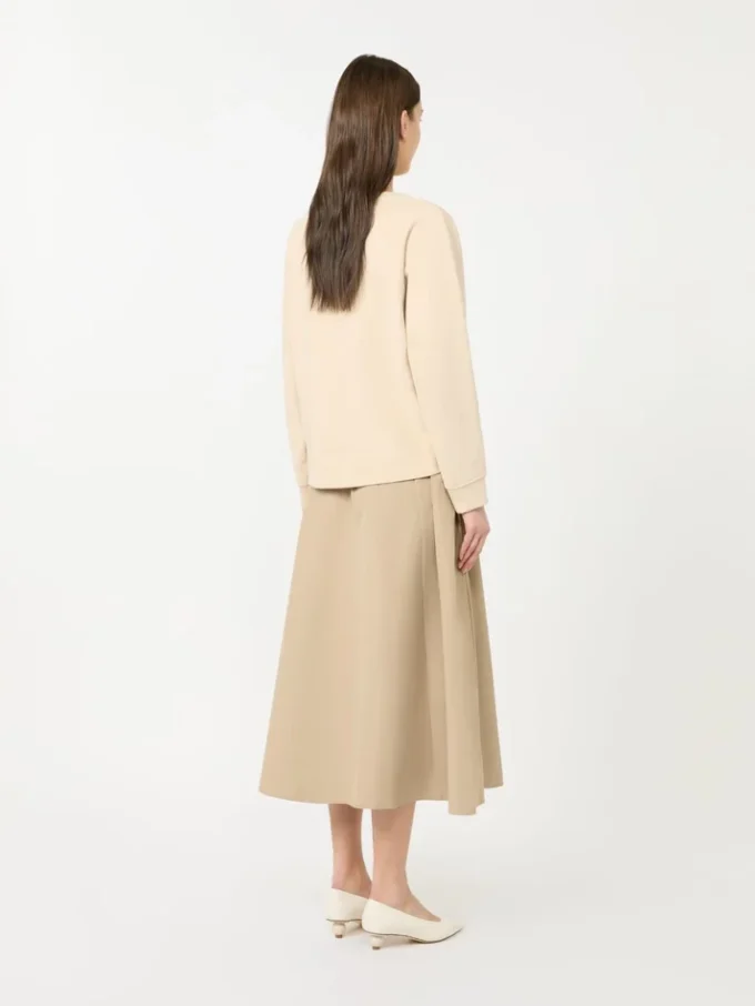 Technical fabric and cotton dress, hazelnut brown