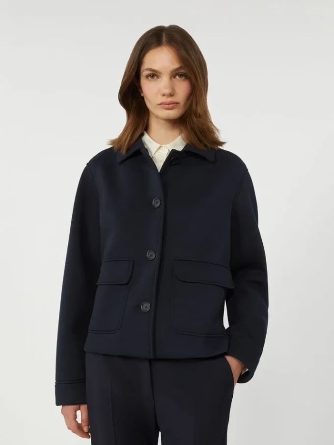 Technical jersey jacket, navy