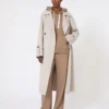 Technical jersey zip-up sweatshirt, camel