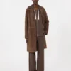 Technical jersey zip-up sweatshirt, chocolate