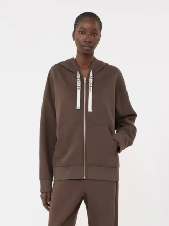 Technical jersey zip-up sweatshirt, chocolate Technical jersey zip-up sweatshirt, chocolate