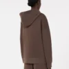 Technical jersey zip-up sweatshirt, chocolate
