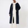 Technical jersey zip-up sweatshirt, ecru