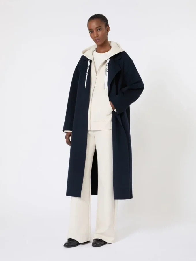 Technical jersey zip-up sweatshirt, ecru