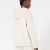 Technical jersey zip-up sweatshirt, ecru