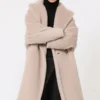 Teddy bear icon coat in alpaca and wool, beige