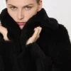Teddy bear icon coat in alpaca and wool, black