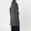 Teddy bear icon coat in wool and alpaca, medium grey