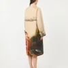Trench coat in patterned water-repellent gabardine, skin orient Trench coat in patterned water-repellent gabardine, skin orient