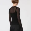Trompe l'oeil viscose jumper, black