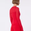 Trompe l'oeil viscose jumper, red