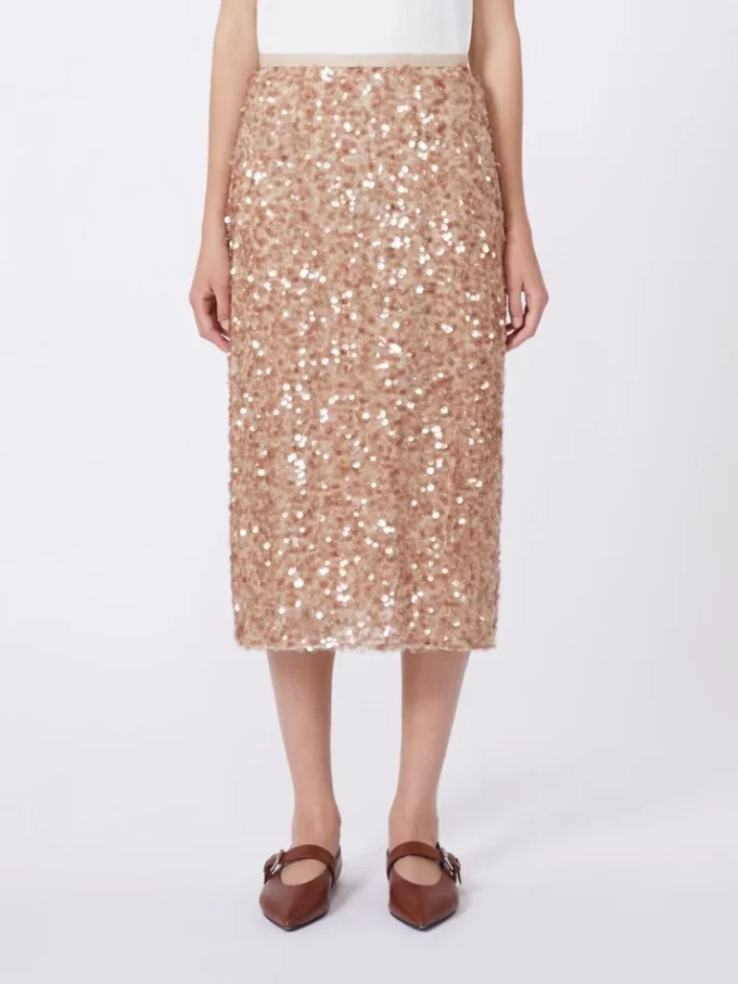 Tulle and sequin skirt, nudo