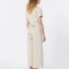 Viscose and linen batavia jumpsuit, beige Viscose and linen batavia jumpsuit, beige